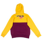 Palm Angels // Racing Team Hoodie // Purple + Yellow (XL)