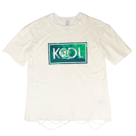 Alchemist // Distressed Kool Short Sleeve T-shirt // White (XS)