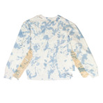 Alchemist // Tie Dye Shakedown Sweatshirt // White + Blue (XS)