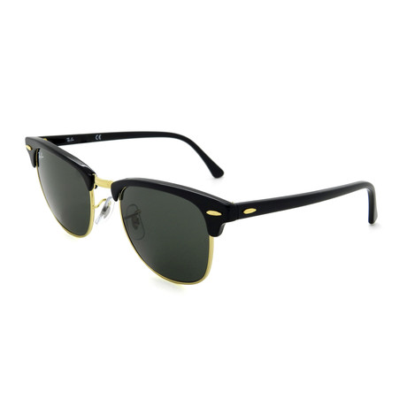 Unisex Clubmaster Classic Acetate Square Sunglasses // Black + Green