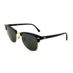 Unisex Clubmaster Classic Acetate Square Sunglasses // Black + Green