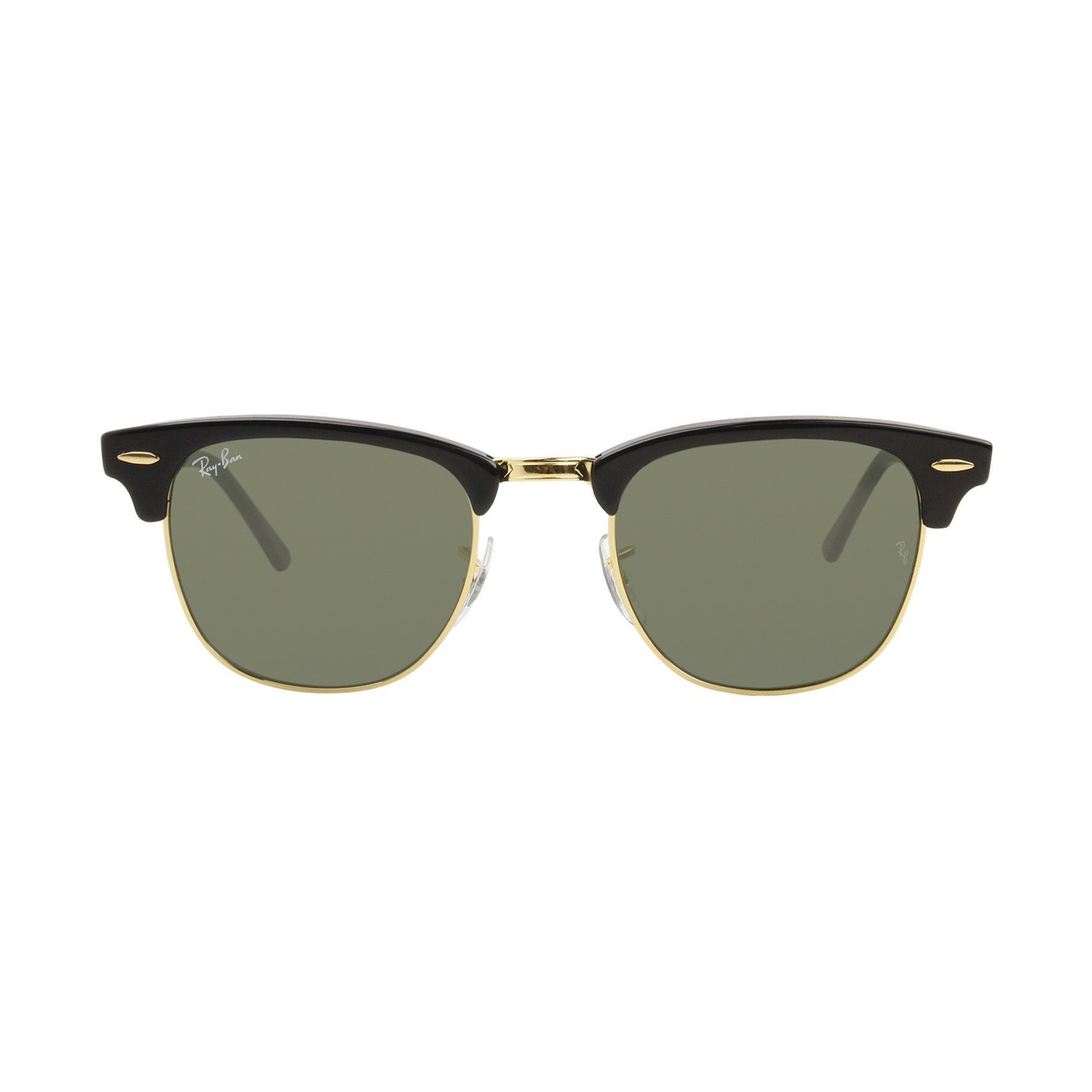 Unisex Clubmaster Sunglasses // Black + Green Classic - Ray-Ban ...