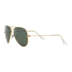 Ray-Ban // Men's Large Aviator Polarized Sunglasses // Black