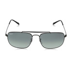 Colonel Metal Aviator Sunglasses // Black + Green Polarized