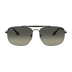 Colonel Metal Aviator Sunglasses // Black + Gray Gradient