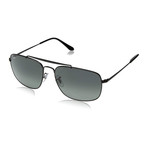 Colonel Metal Aviator Sunglasses // Black + Green Polarized