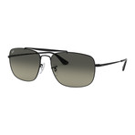 Colonel Metal Aviator Sunglasses // Black + Gray Gradient