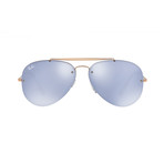 Unisex Blaze Aviator Sunglasses // Bronze Copper + Violet Mirror