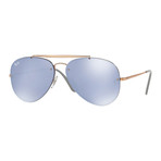 Unisex Blaze Aviator Sunglasses // Bronze Copper + Violet Mirror