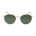 Unisex Round Sunglasses // Gold + Green