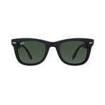 Unisex Folding Wayfarer Sunglasses // Shiny Black