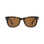 Ray-Ban // Unisex Folding Wayfarer Sunglasses // Tortoise + Brown Polarized