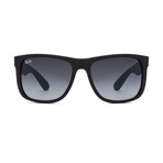 Justin Classic Sunglasses // Rubber Black + Gray Gradient