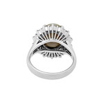 Estate Platinum Diamond + Cat's Eye Ring // Ring Size: 6.25