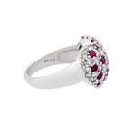 Estate Platinum Diamond + Ruby Heart Ring // Ring Size: 6