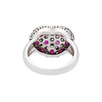 Estate Platinum Diamond + Ruby Heart Ring // Ring Size: 6