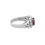 Estate Platinum Pink Sapphire + Diamond Ring // Ring Size: 5.75