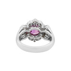 Estate Platinum Pink Sapphire + Diamond Ring // Ring Size: 5.75