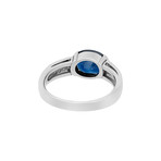 Estate Platinum Diamond + Sapphire Ring // Ring Size: 7.25