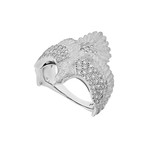 Estate 18k White Gold Diamond Eagle Ring // Ring Size: 11.25