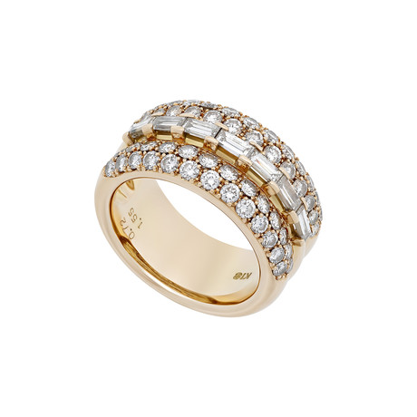 Estate 18k Yellow Gold Diamond Cluster Ring // Ring Size: 7