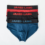 Low Rise Brief // Pack of 3 // Black + Blue + Red (M)