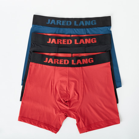 Boxer Brief // Pack of 3 // Black + Blue + Red (S)