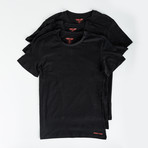 Crew Neck T Shirt // Pack of 3 // Black (L)