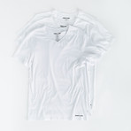 V-Neck T Shirt // Pack of 3 // White (L)