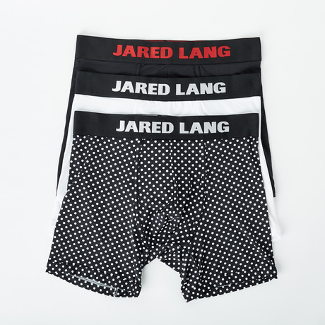 Boxer Brief // Pack of 3 // White + Black + Dotted Black (S)