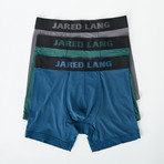Boxer Brief // Pack of 3 // Green + Blue + Gray (L)