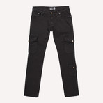 7-Pocket Slim-Fit Cargo Pants // Black (34WX31L)