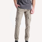 6-Pocket Slim-Fit Cargo Pants // Beige (32WX31L)