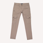 6-Pocket Slim-Fit Cargo Pants // Beige (32WX31L)