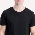 Classic Fit Embossed Logo Crewneck T-Shirt // Black (L)