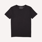 Classic Fit Embossed Logo Crewneck T-Shirt // Black (L)