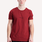 Classic Fit Embossed Logo Crewneck T-Shirt // Burgundy (M)