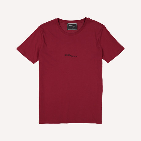 Classic Fit Embossed Logo Crewneck T-Shirt // Burgundy (S)