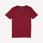 Classic Fit Embossed Logo Crewneck T-Shirt // Burgundy (M)