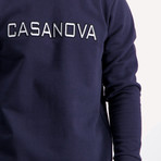 Logo Embroidery Crewneck Sweatshirt // Blue (M)