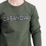 Logo Embroidery Crewneck Sweatshirt // Green (S)