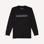 Logo Embroidery Crewneck Sweatshirt // Black (S)