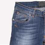 5-Pocket Low Rise Distressed Skinny Jeans // Blue (32WX31L)