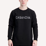 Logo Embroidery Crewneck Sweatshirt // Black (S)