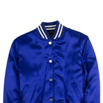 Amiri // Silk Baseball Bomber Jacket // Blue (M)