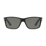 Thick Rectangle Sunglasses // Matte Black + Polarized Gray