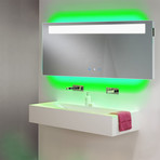 Icon LED Mirror // Dimmer + Bluetooth + Chromo Therapy + Defogger // 60"L x 30"W