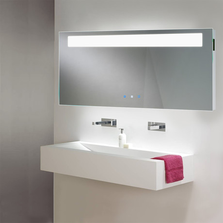 Icon LED Mirror // Dimmer + Bluetooth + Chromo Therapy + Defogger // 60"L x 30"W