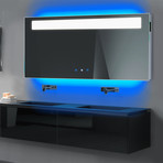 Icon LED Mirror // Dimmer + Bluetooth + Chromo Therapy + Defogger // 60"L x 30"W