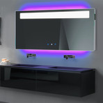 Icon LED Mirror // Dimmer + Bluetooth + Chromo Therapy + Defogger // 60"L x 30"W
